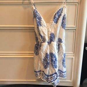 Women’s blue and white romper